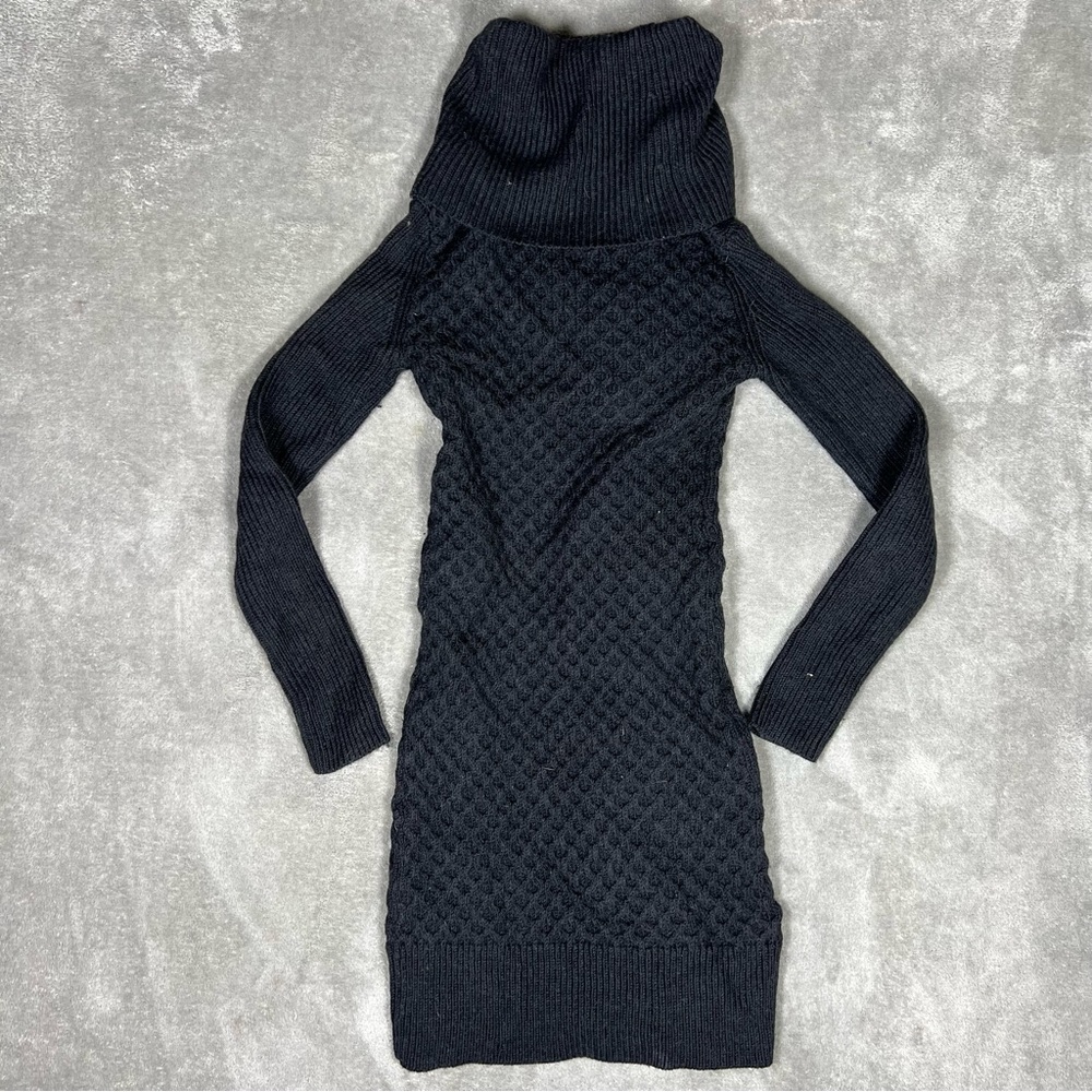 Alice + Olivia Dress Womens XS Honeycomb Cable Knit Wool Cowl Neck Sweater Mini - Picture 6 of 9